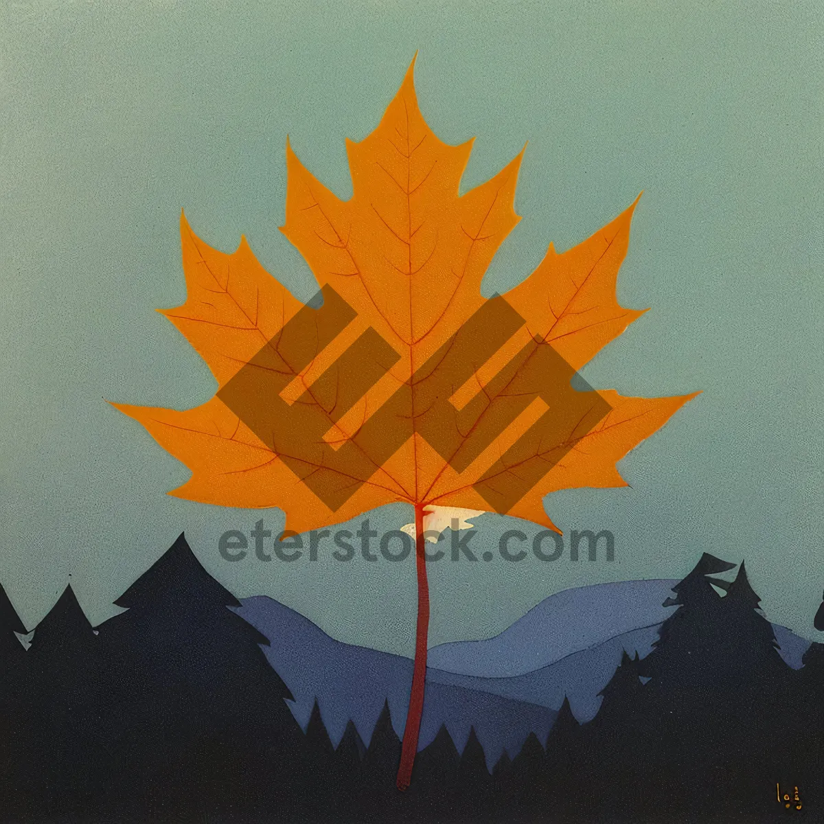 Picture of Golden Maple Leaves - Vibrant Autumn Foliage