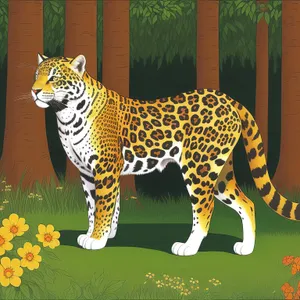 Wildcat Stalker: Majestic Leopard Prowling in the Grass