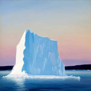 Frozen Arctic Mountain Landscape with Glacial Iceberg