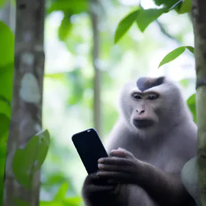 Wild Macaque Monkey in Natural Jungle Habitat.