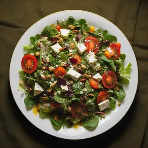 Delicious and Healthy Salad with Fresh Vegetables