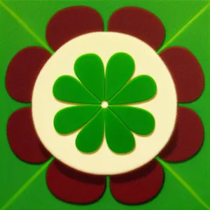 Vibrant Clover Thumbtack Design with Decorative Colors.