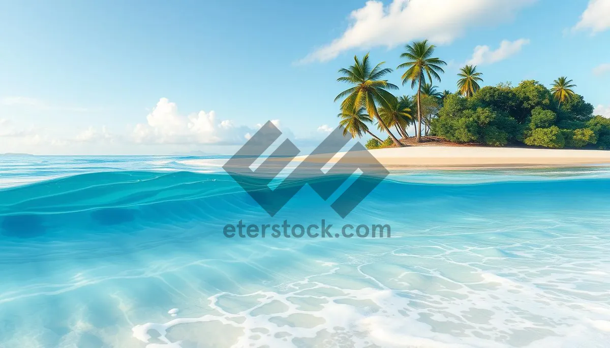 Picture of Tranquil tropical beach paradise with clear turquoise water