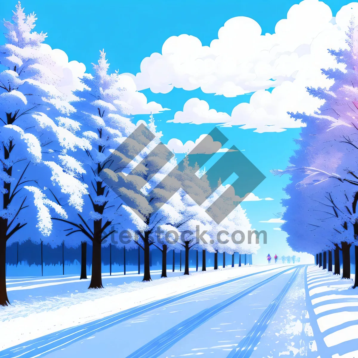 Picture of Snowy Crystal Tree: A Captivating Winter Art Wallpaper