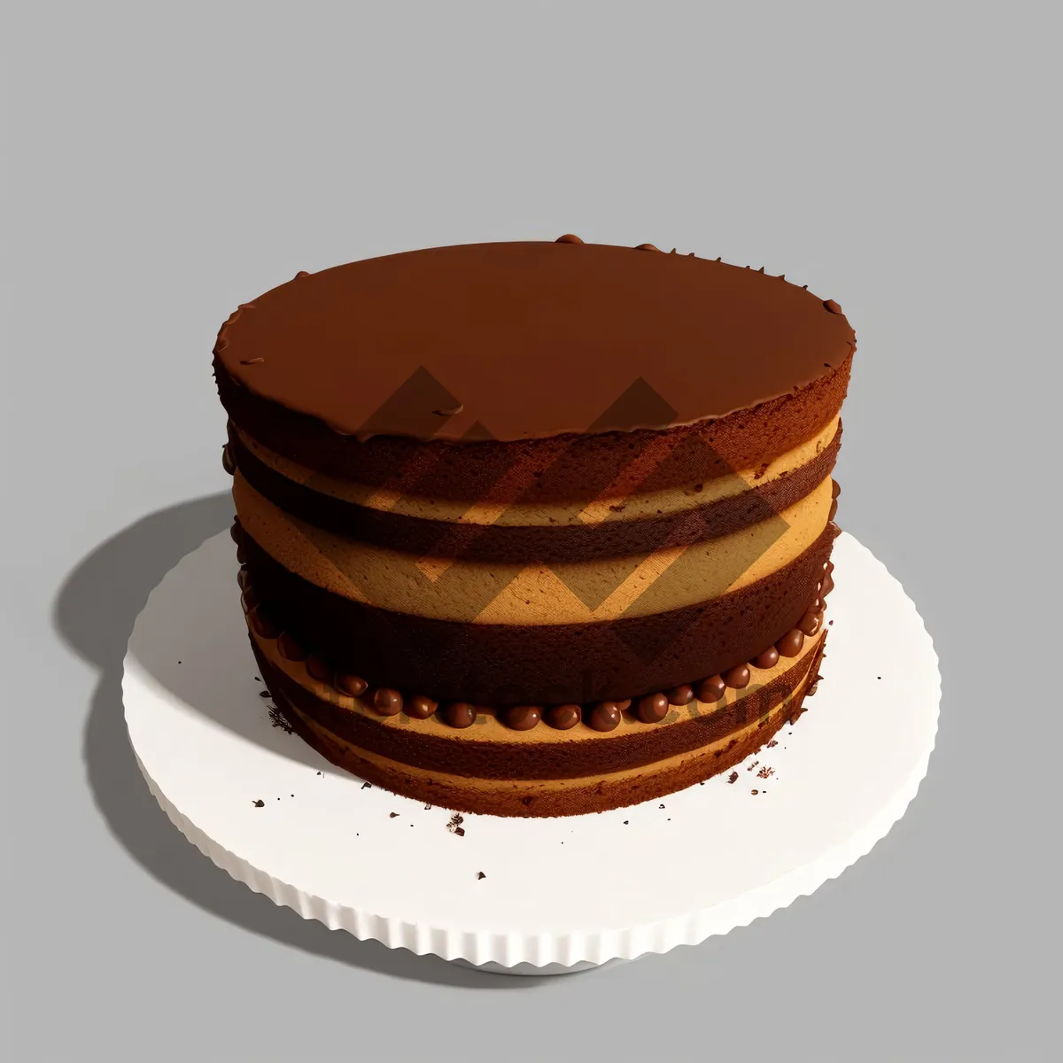 Picture of Delicious chocolate cream cake from a bakery.