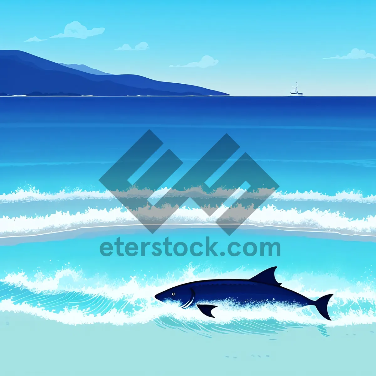 Picture of Serene Shark Encounter in Pristine Ocean Waters