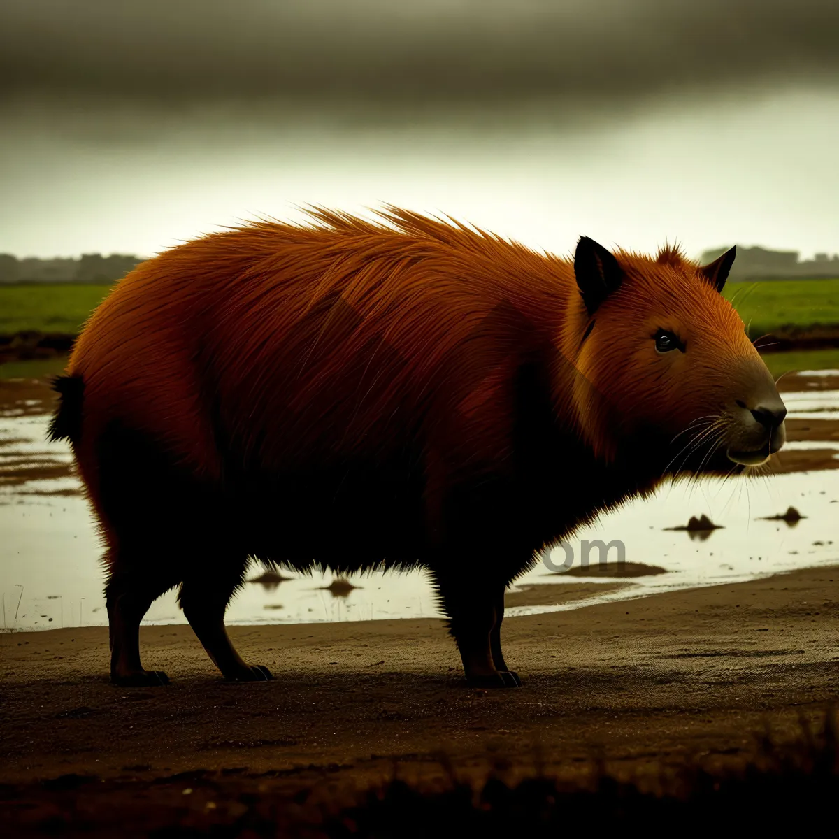 Picture of Meadow Gathering: Wild Boar and Horses on the Ranch