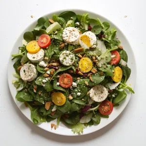 Fresh Vegetable Salad with Tomatoes and Olives