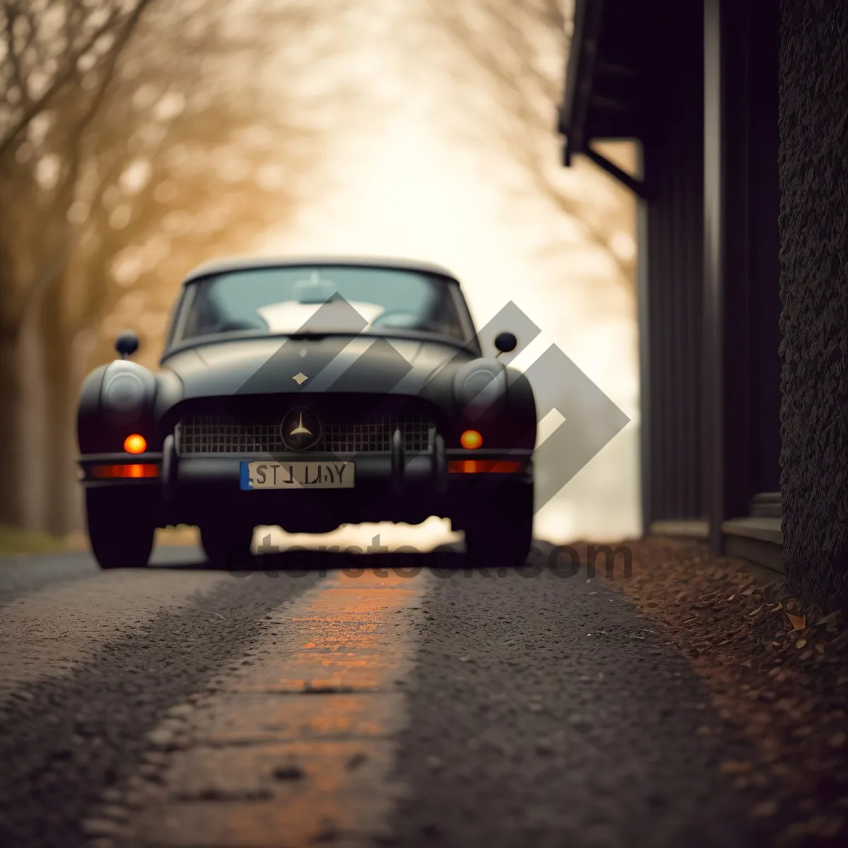 Picture of Speeding Luxury Car on Asphalt Road