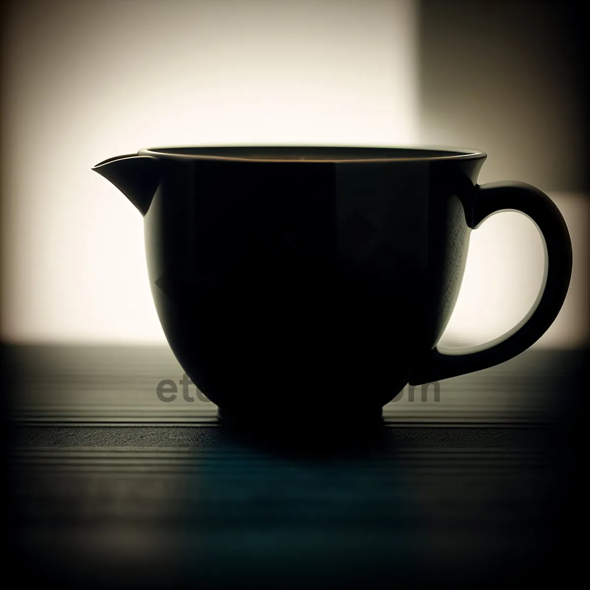 Picture of Black Ceramic Breakfast Mug with Hot Punch Drink