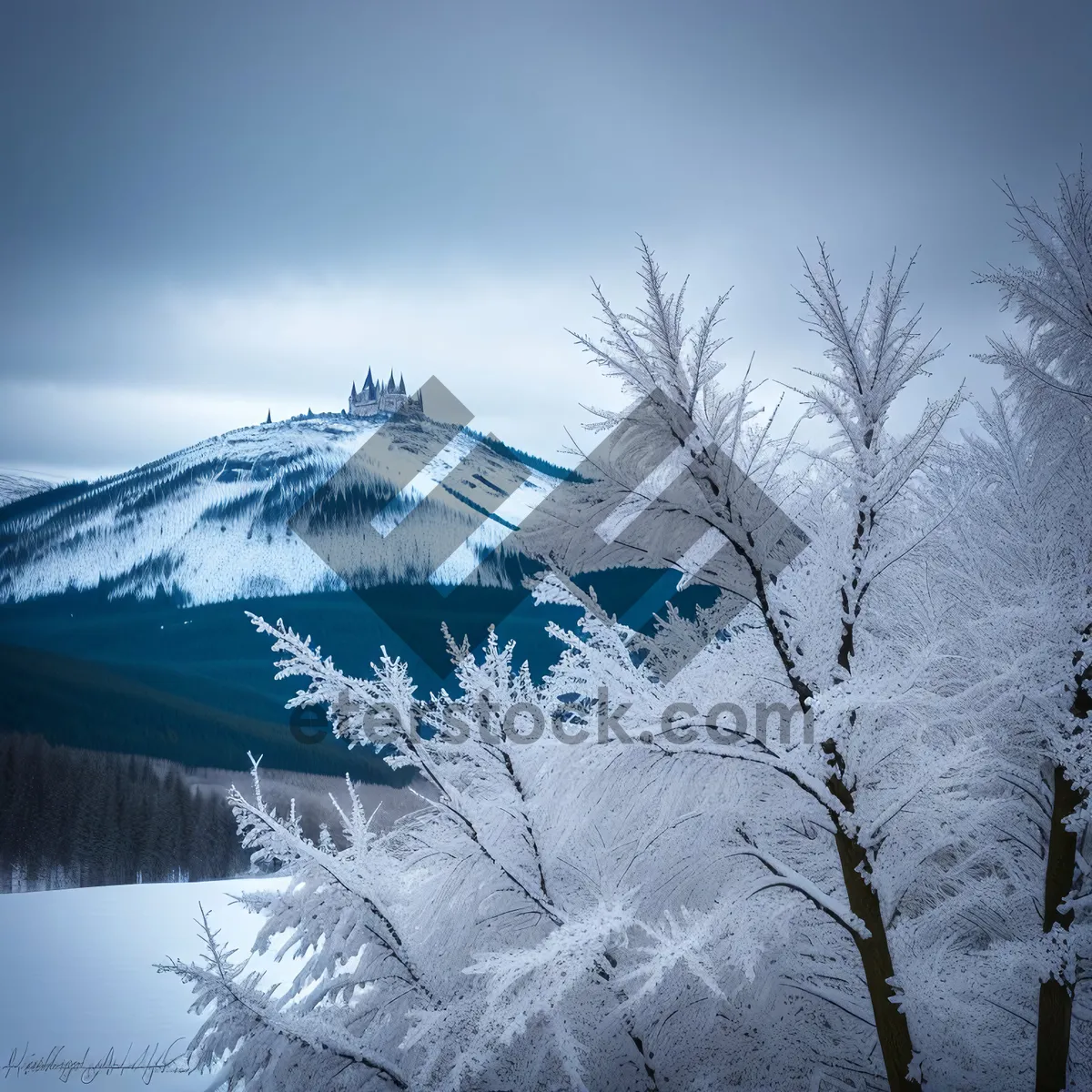 Picture of Winter Wonderland: Majestic Snow-Covered Mountain Landscape