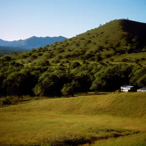 Baseball Field Amidst Scenic Highland Landscape