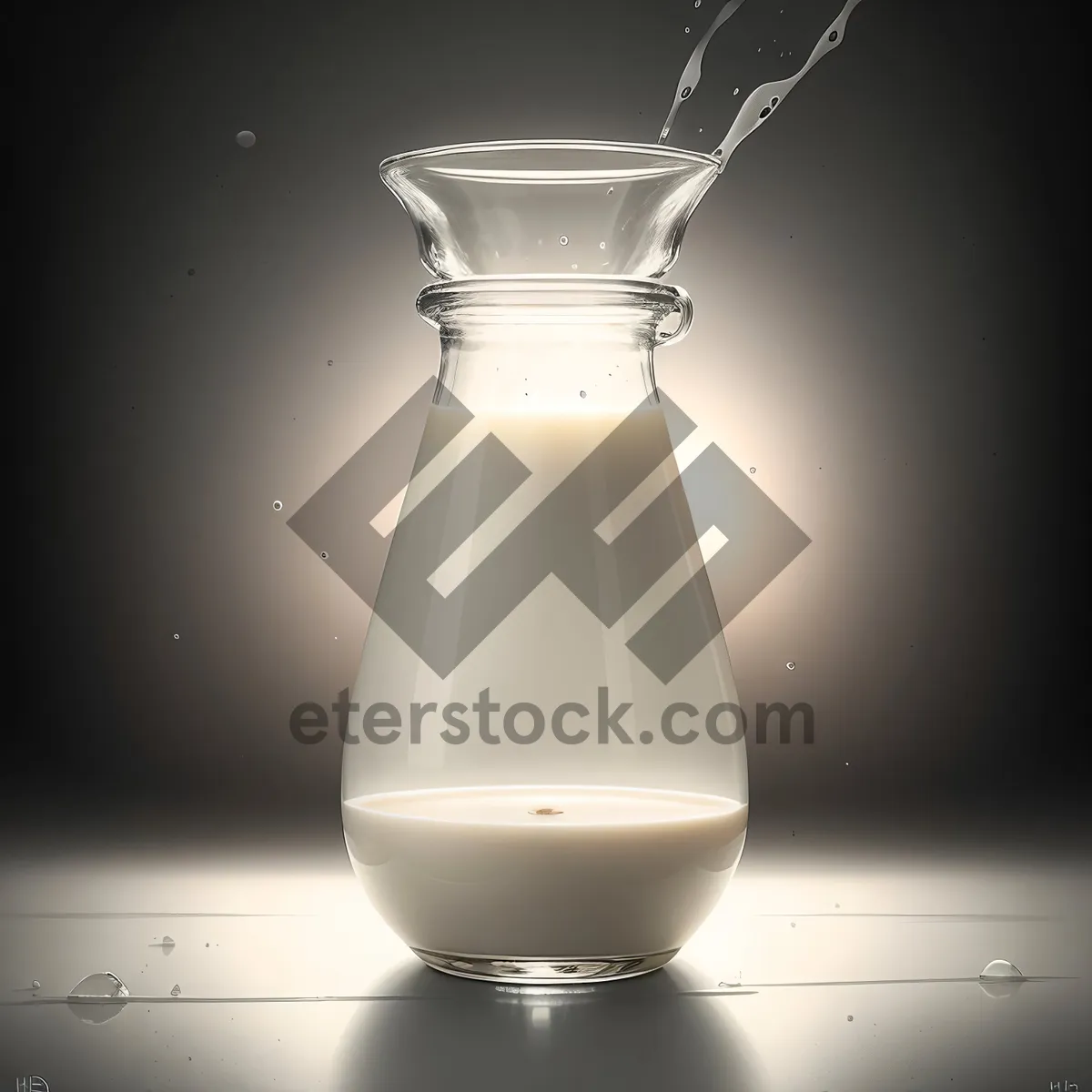 Picture of Transparent Milk Glass Container with Beaker Shape
