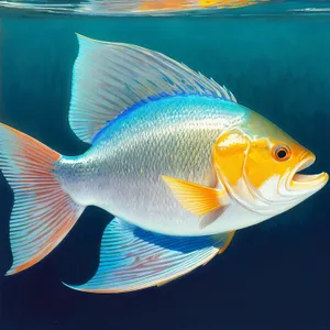 Colorful Goldfish Swimming in Aquarium