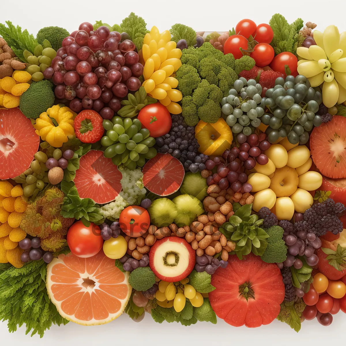 Picture of Fresh and Colorful Assortment of Vibrant Fruits and Vegetables