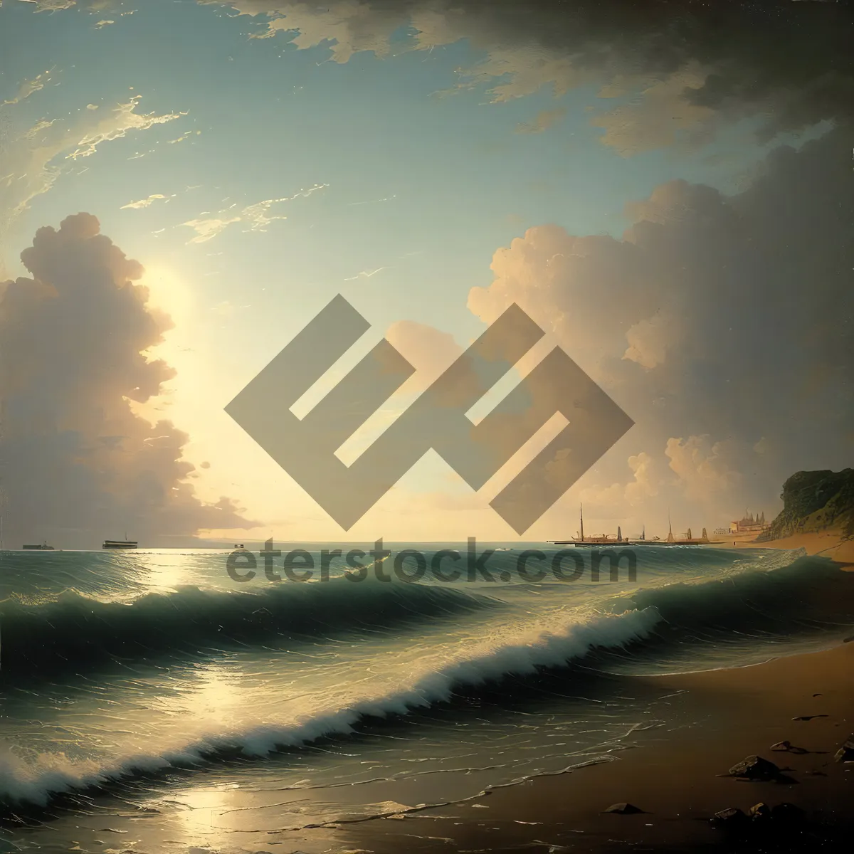 Picture of Serene Sunset Over Azure Waters