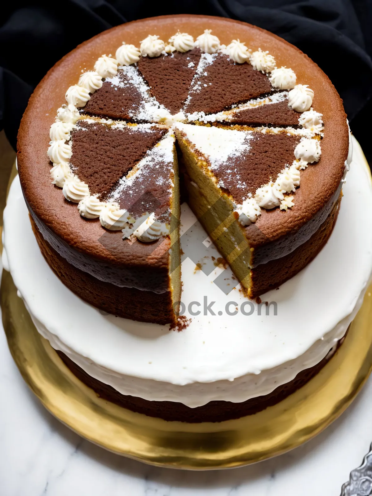 Picture of Delicious Homemade Chocolate Cake Slice: Sweet Indulgence