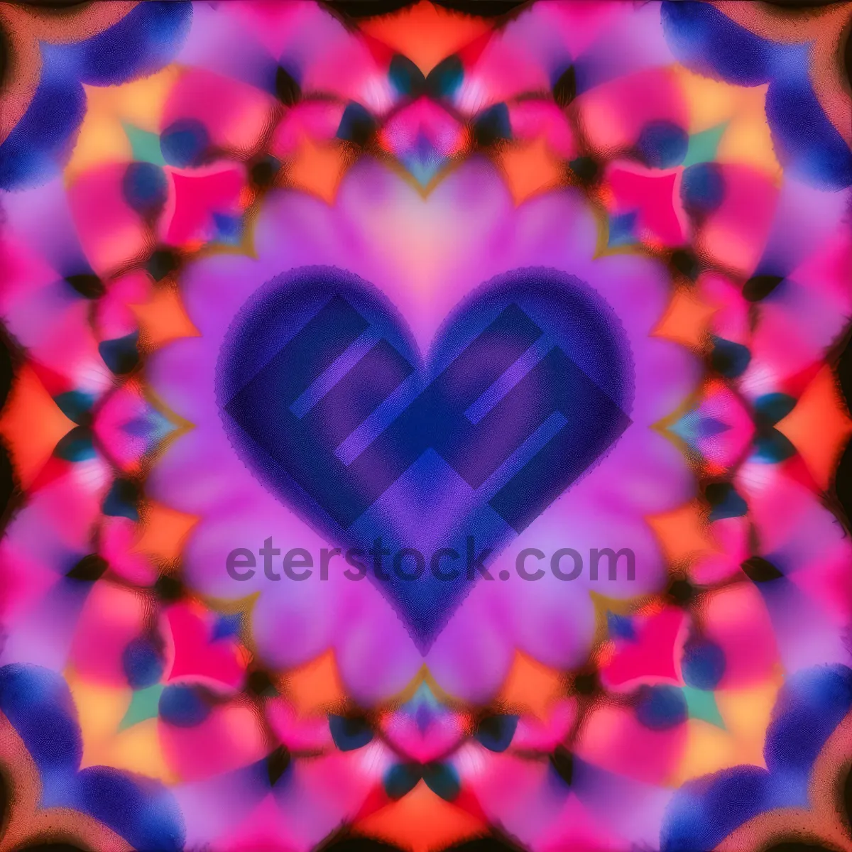 Picture of Vibrant Fractal Geometric Artwork with Lilac Hue