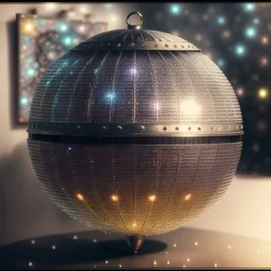 Reflective Spherical Planetarium Structure with Dotted Design