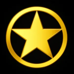 Shiny Hazard Symbol Button in Yellow and Black