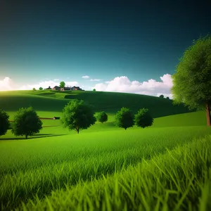 Idyllic Rapeseed Field under Sunny Sky