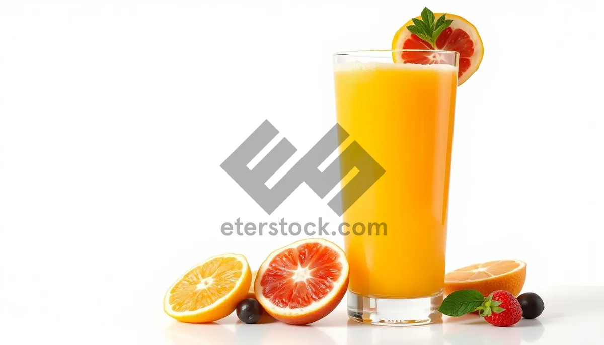 Picture of Refreshing Orange Lemonade with Ice and Lemon Slice