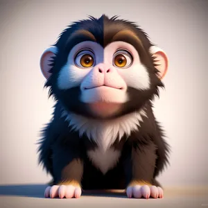 Adorable Cartoon Model with Cute Hair and Expressive Face