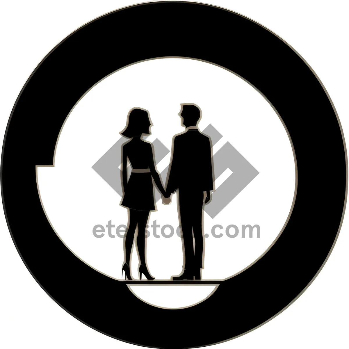 Picture of Glossy Black Circle Icon Button - Web Design Silhouette