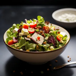 Delicious Gourmet Restaurant Salad with Fresh Vegetables