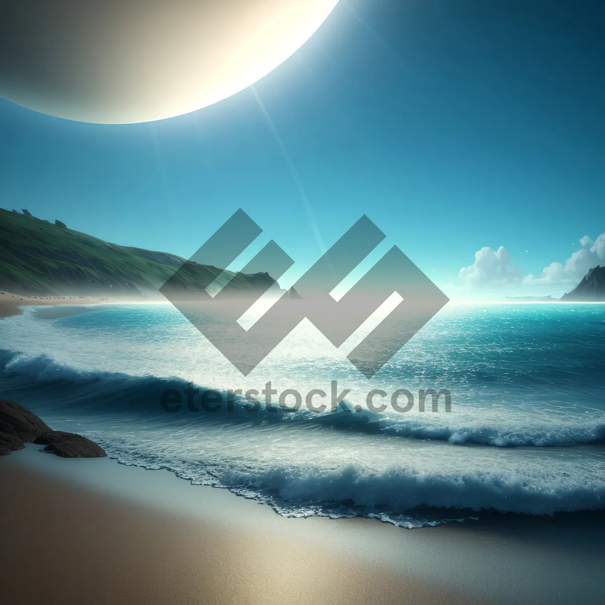 Picture of Serene Sunset over Ocean Waves
