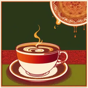 Hot Cup of Morning Espresso with Saucer