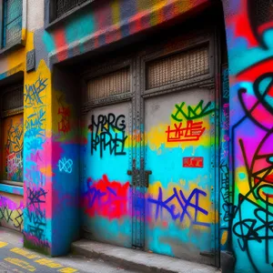 Urban Doorway with Decorative Graffiti