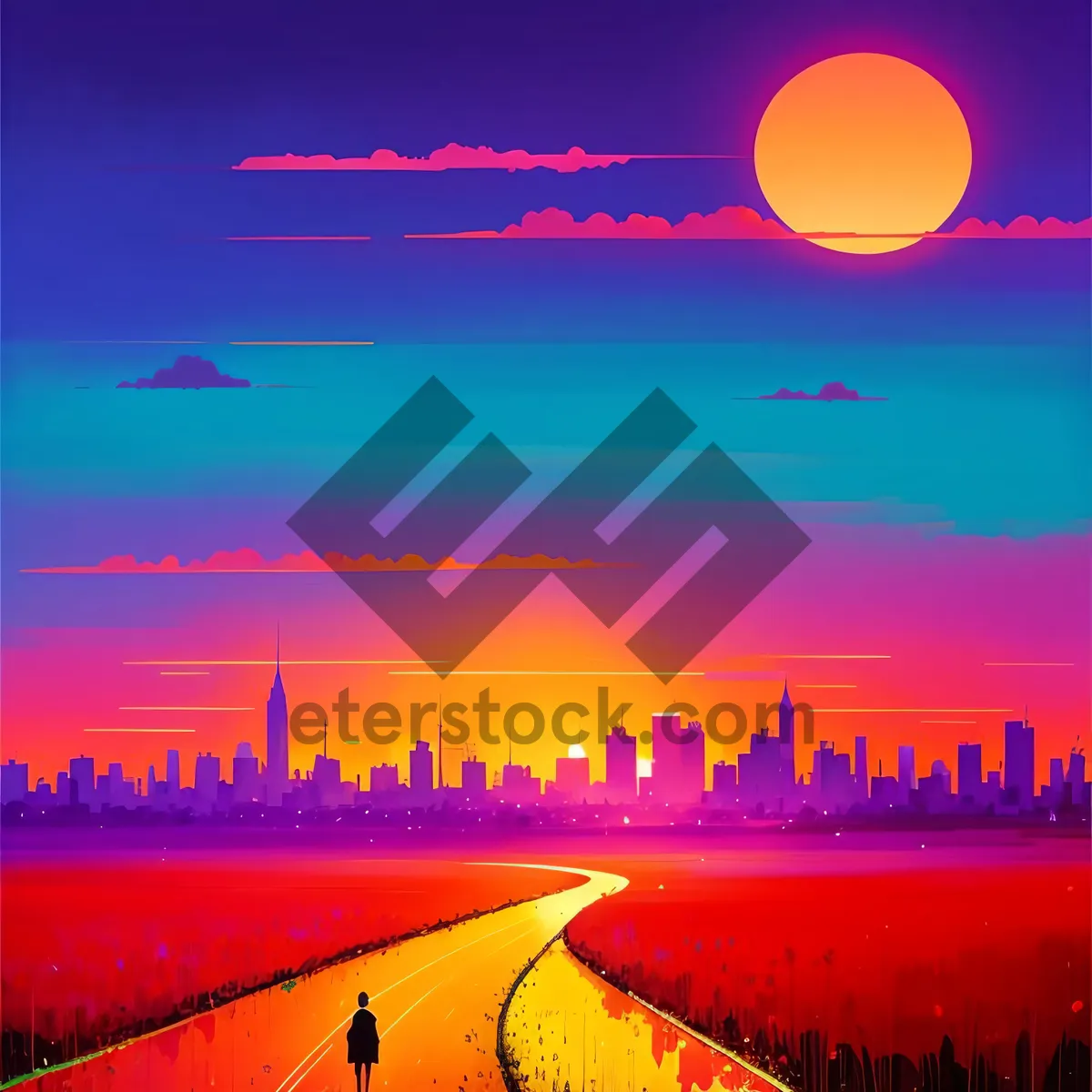 Picture of Serene Sunset Over Ocean Pier