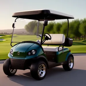 Motorized Golf Cart on a Green Course