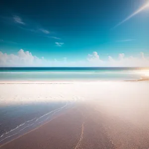 Serene Beach Sunset over Turquoise Waters