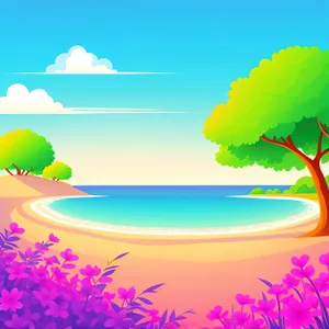 Vibrant Summer Sky Graphic Art