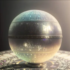 Globe on Blue Porcelain Ball - 3D Planetarium Image