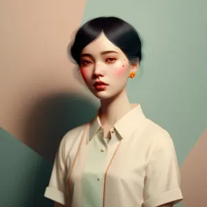 Smiling confident brunette businesswoman portrait.