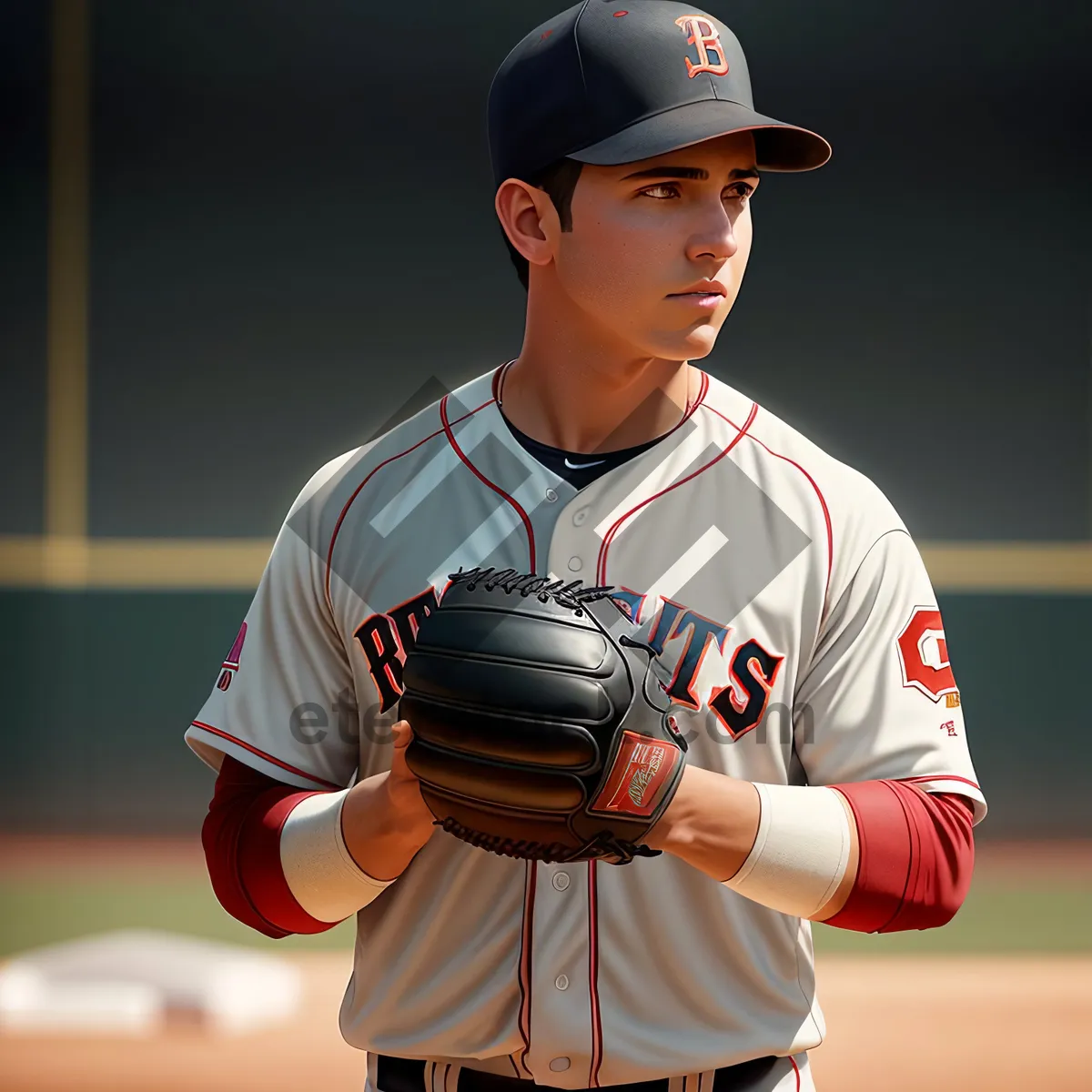 Picture of Handsome male ballplayer in sport hat