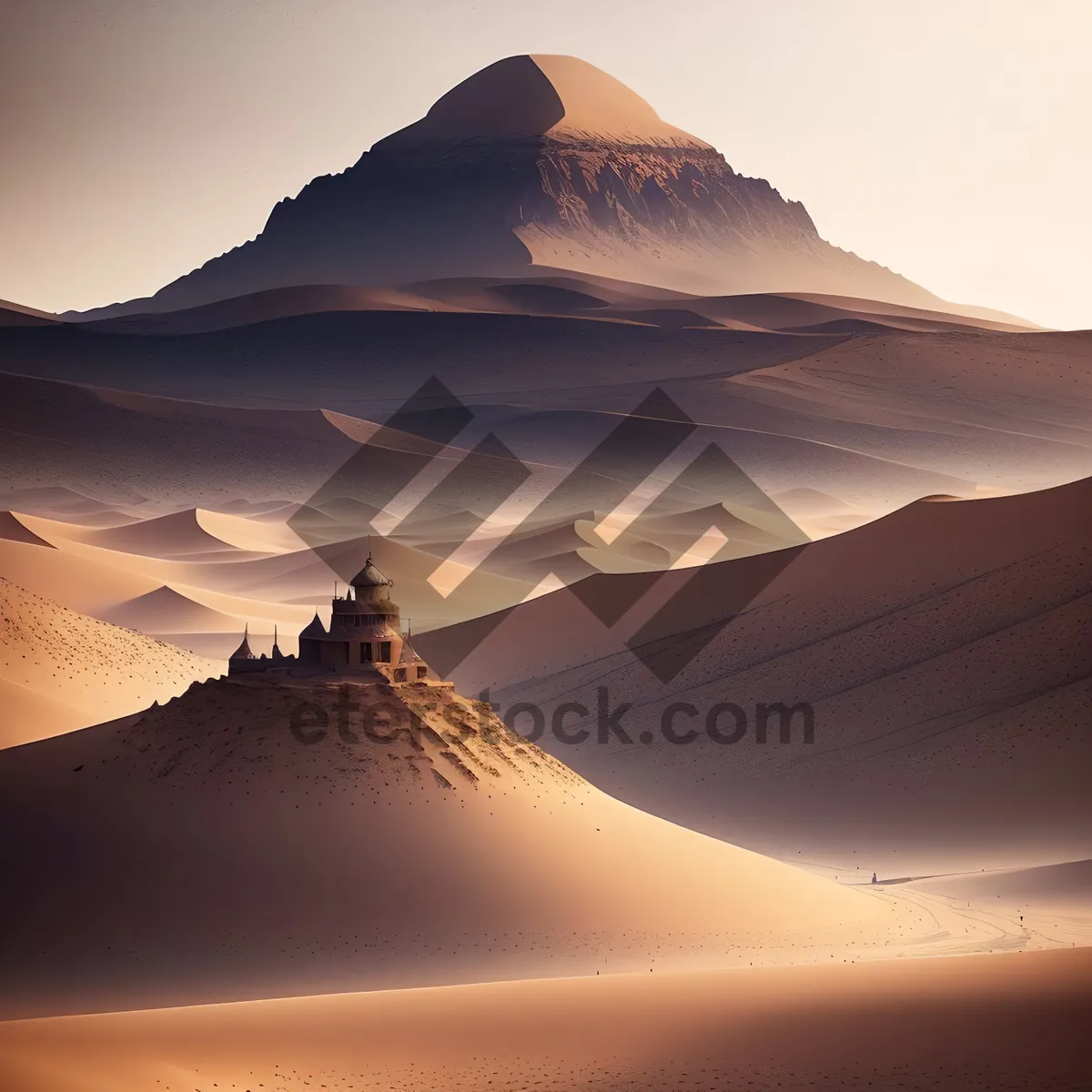 Picture of Serenity: A Majestic Desert Sunset Amidst Rolling Dunes