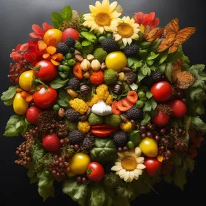 Healthy Vegetables and Fruits at Market