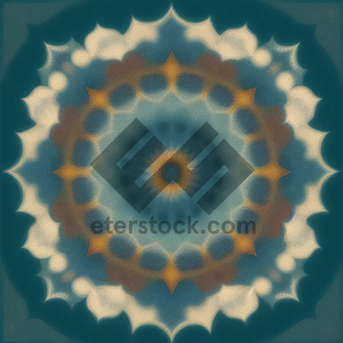 Picture of Floral Arabesque Design with Colorful Circle Pattern