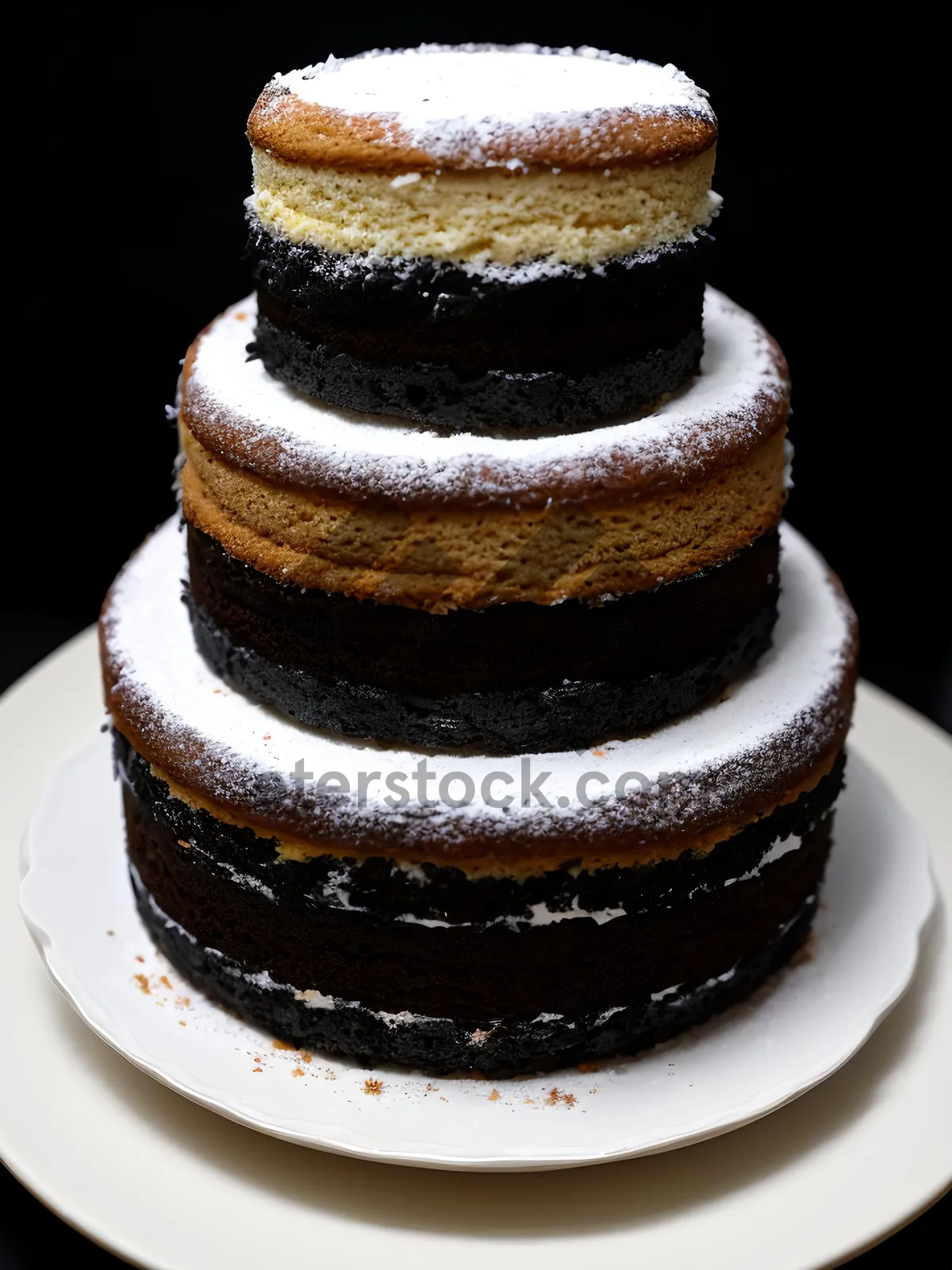 Picture of Delicious Chocolate Cake on a Plate