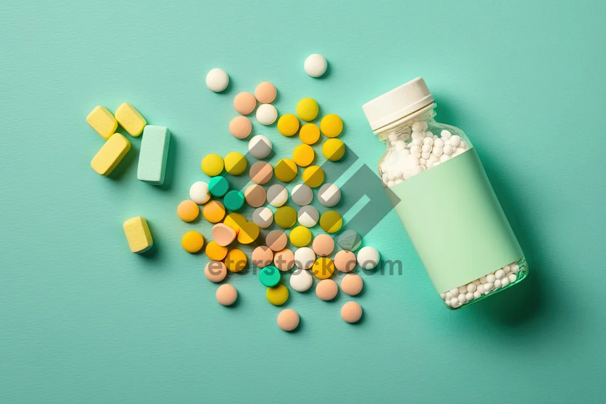 Picture of Colorful prescription drug pill bottle pharmacy