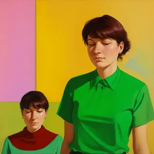 Happy couple smiling and standing together portrait.