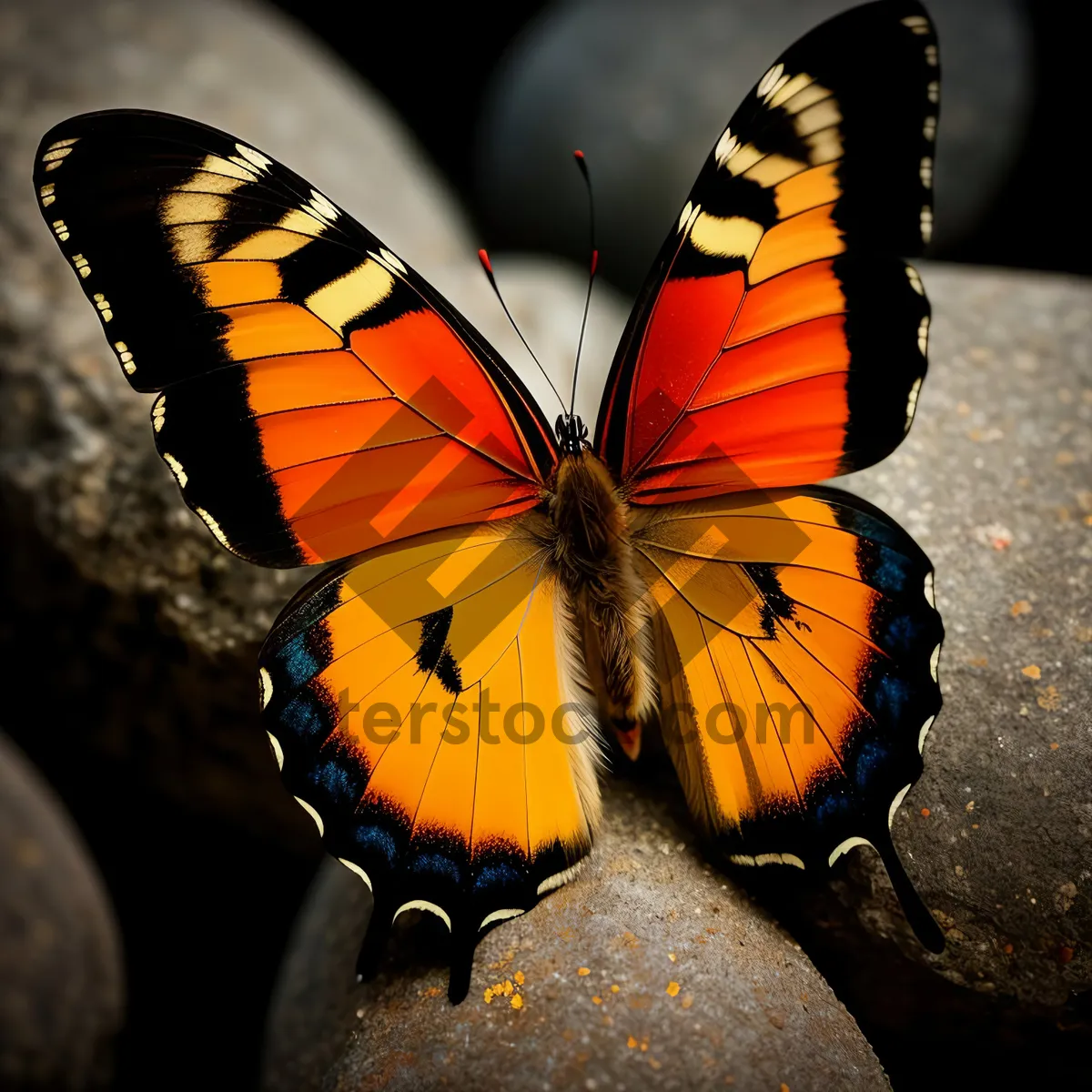 Picture of Colorful Monarch Butterfly Wing Closeup