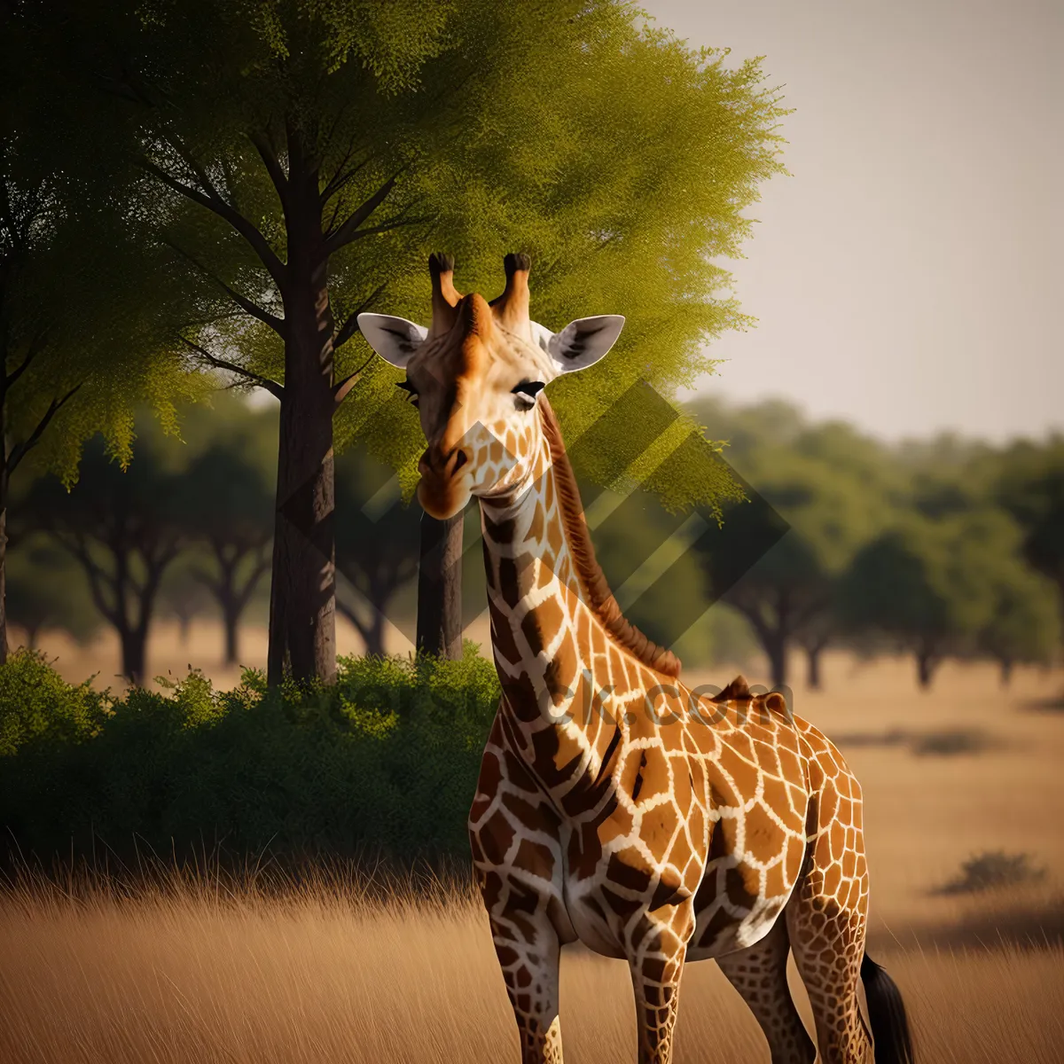 Picture of Graceful Giraffe in South African Savanna