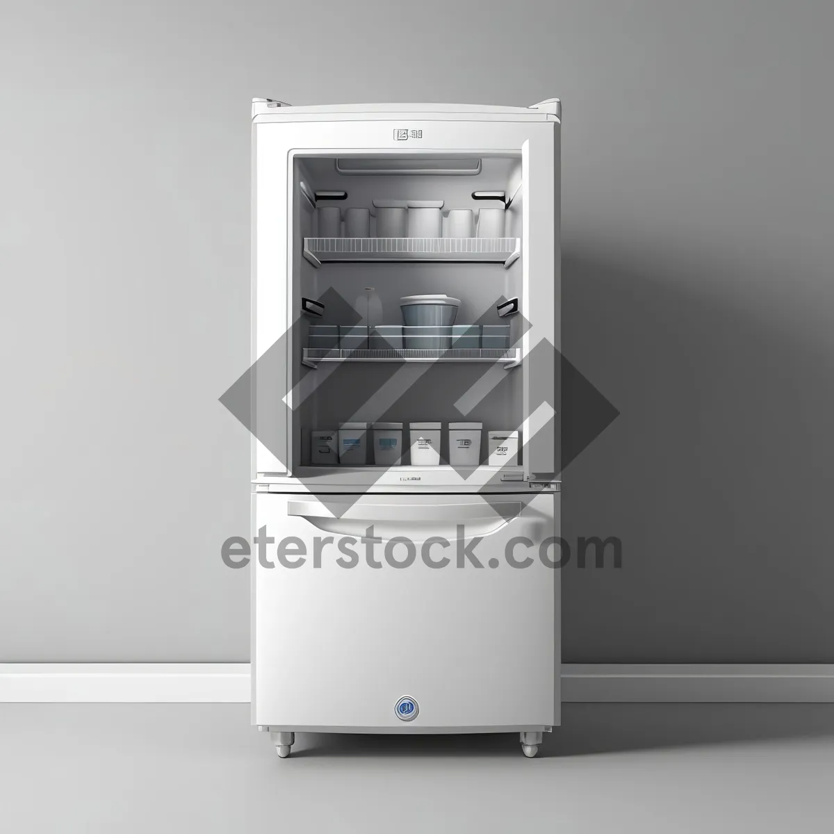 Picture of Modern 3D Refrigerator with Key Mechanism