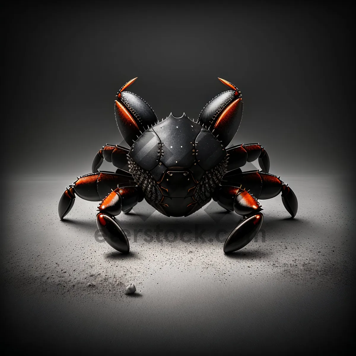 Picture of Fiery Beetle against Black Background