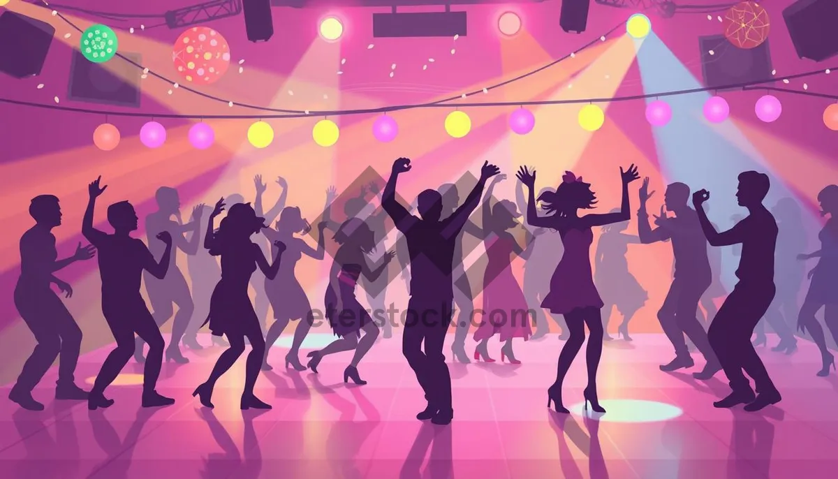 Picture of Silhouette of man dancing at disco party